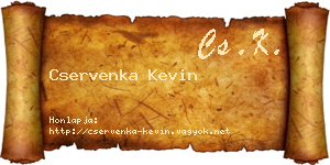 Cservenka Kevin névjegykártya